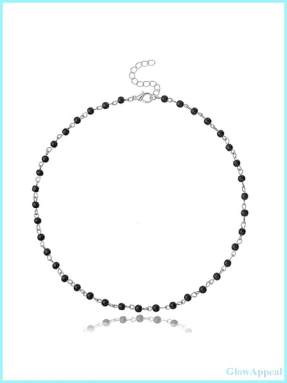 Dainty Opal Birthstone Beaded Choker Necklace with Extender Chain